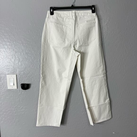 Quince Organic Stretch Cotton Chino Cropped Wide Leg Pants, Frost, 10 - Picture 2 of 6